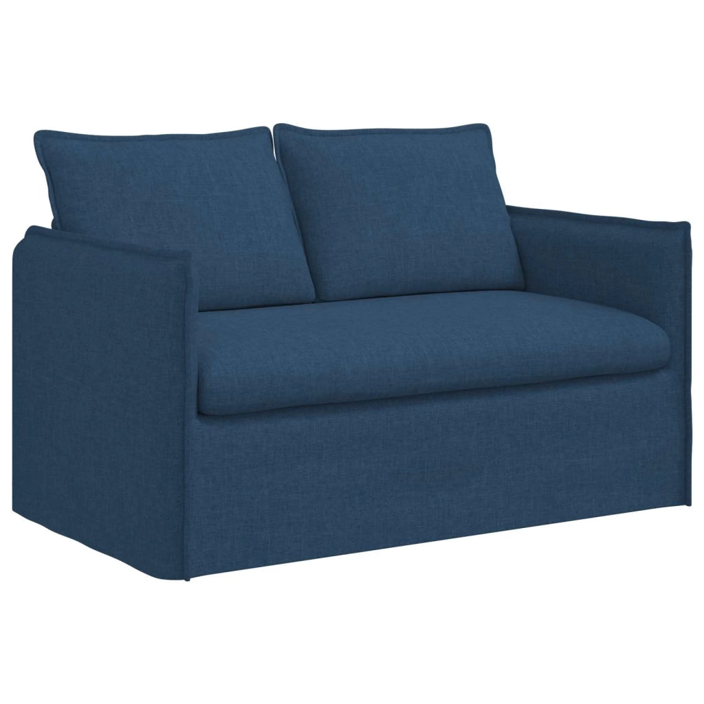 Divano 2 pcs Blu 196 x 82 x 85 cm Tessuto