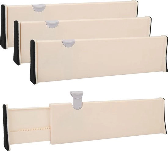 Organizzatori di archiviazione flessibili in plastica, sistema di divisione espandibile in profondità, adatto per cucina, ufficio, comodino e molti altri spazi