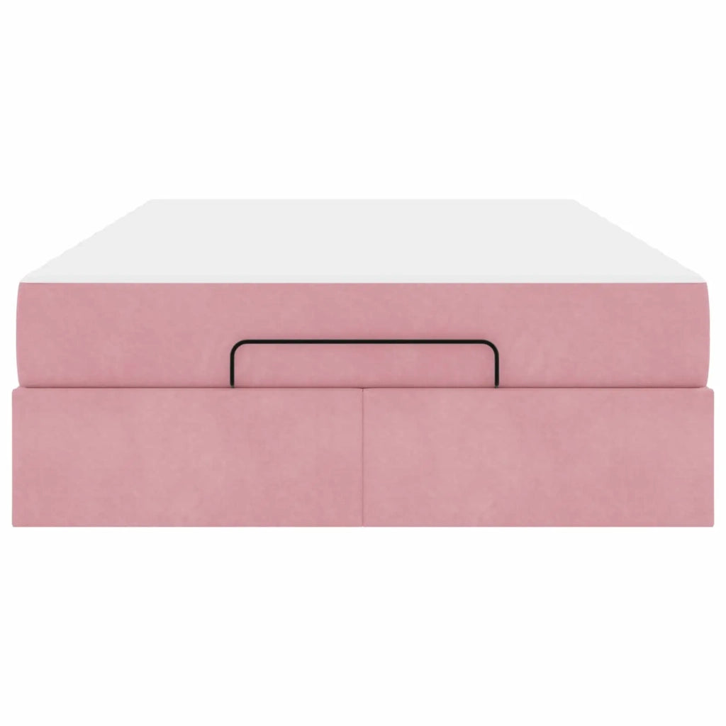 Struttura letto con materasso con materasso 2 pcs Rosa Velluto
