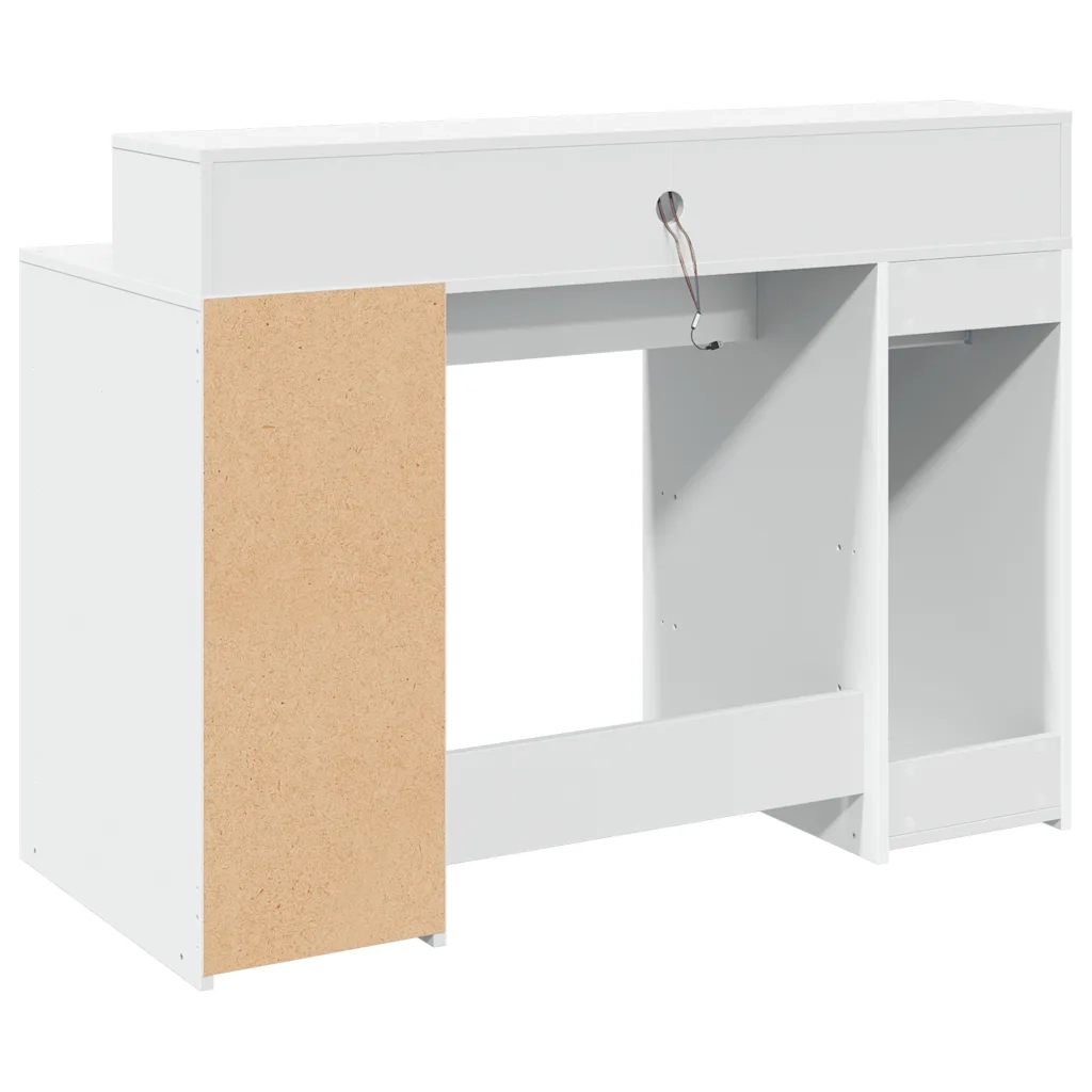 Scrivania con Luci LED Bianca 120x55x91 cm in Truciolato 3309411