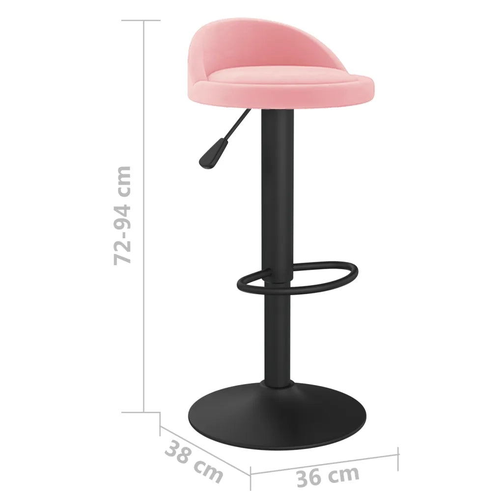 Sgabelli da Bar 2 pz Rosa in Velluto 333606