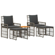 Set di Mobili da Esterno 5 pz | Set Salotto da Giardino Nero e Grigio scuro