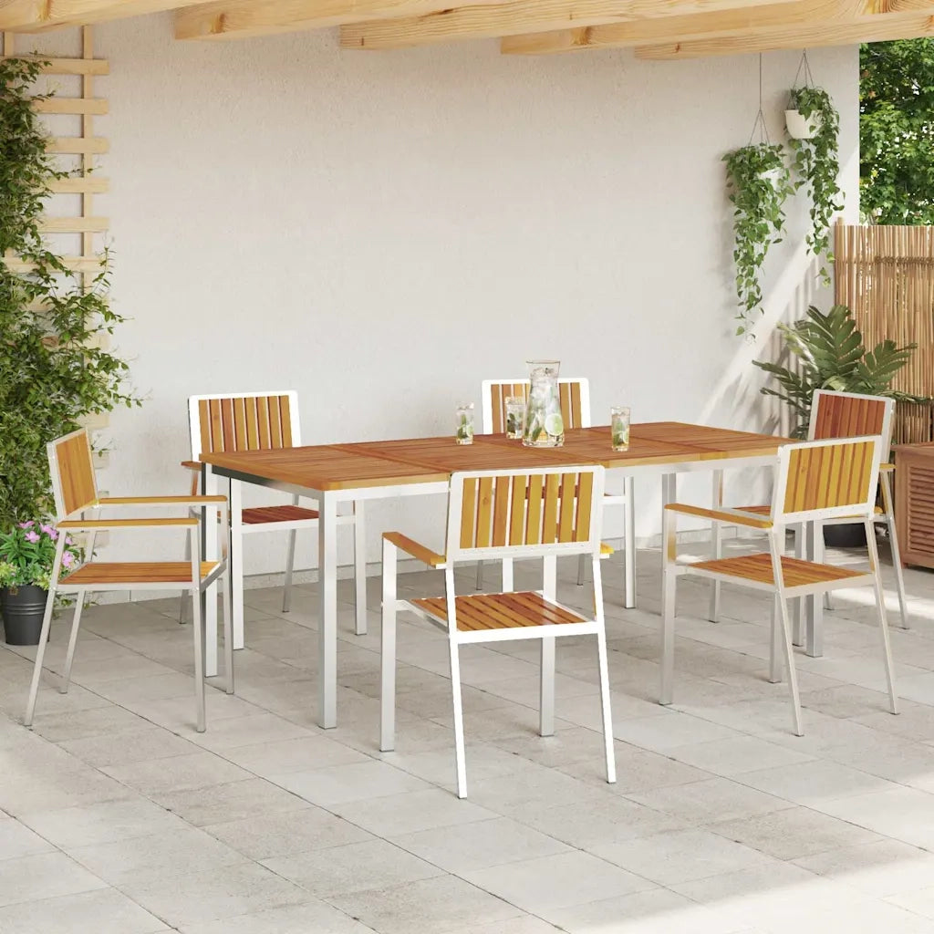 Set da pranzo per esterni 7 pcs Legno di Acacia Massello 3334795