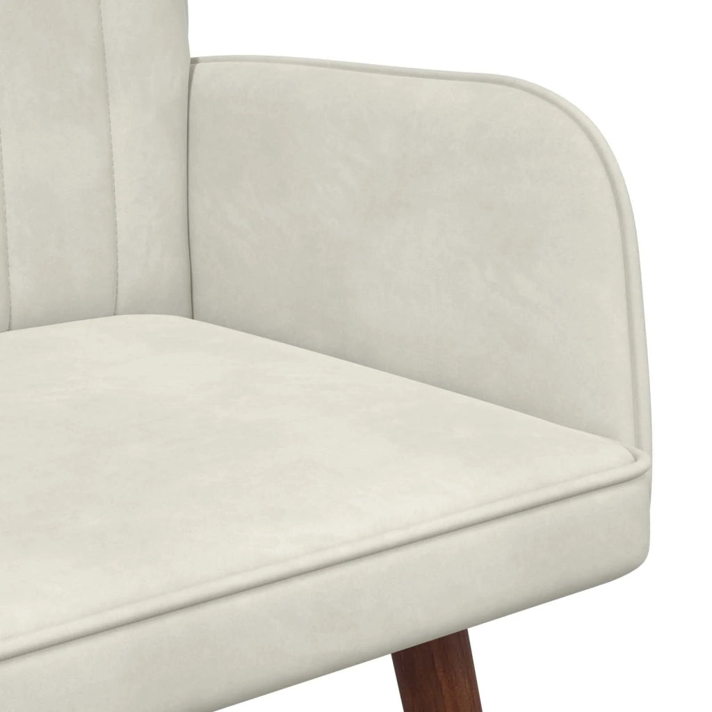 Sofa a Due Posti Crema 115 x 61 x 87 cm Velluto