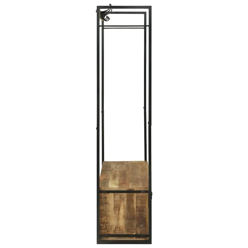 Stendibiancheria con cassetto Marrone Legno massello di mango 4015963