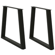 Set di 2 gambe regolabili per tavolo da pranzo a forma di V design moderno 80 x 72-73 cm acciaio nero 02_0056863