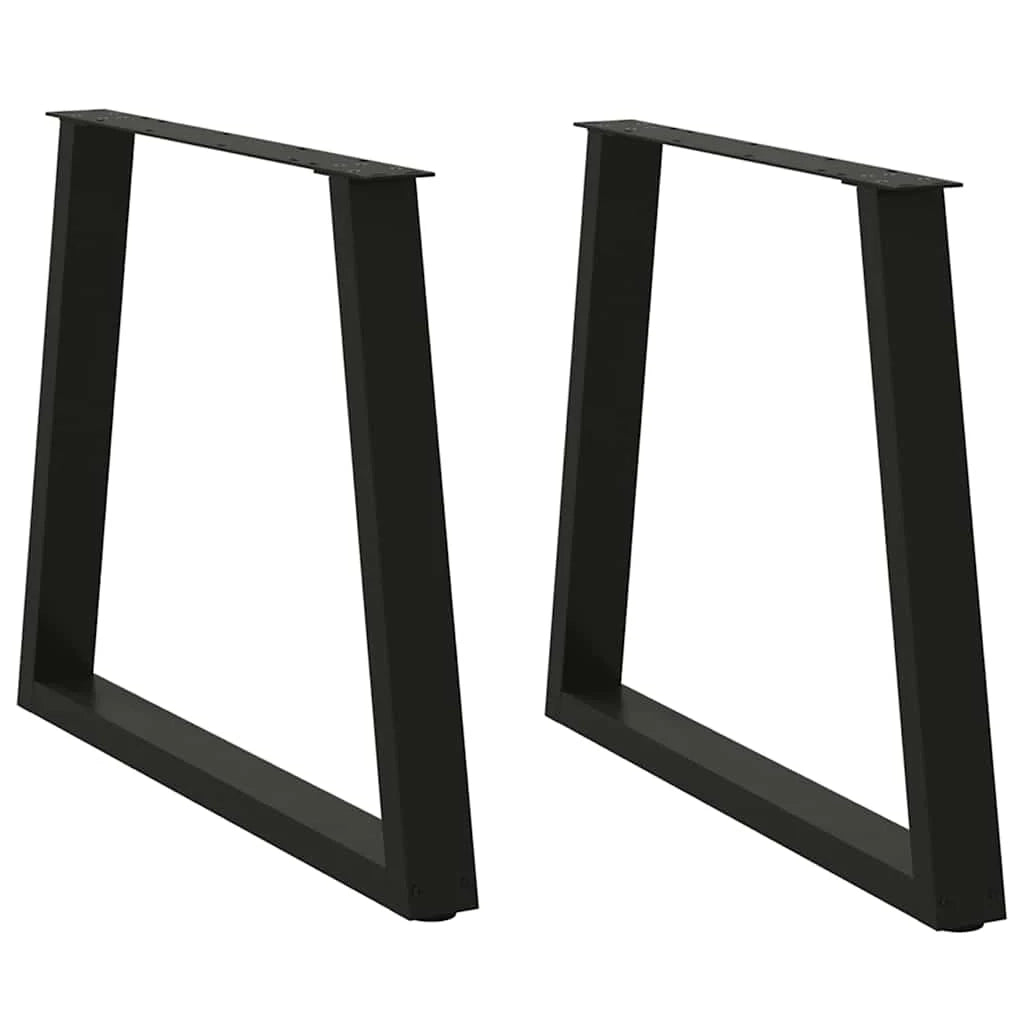 Set di 2 gambe regolabili per tavolo da pranzo a forma di V design moderno 80 x 72-73 cm acciaio nero 02_0056863
