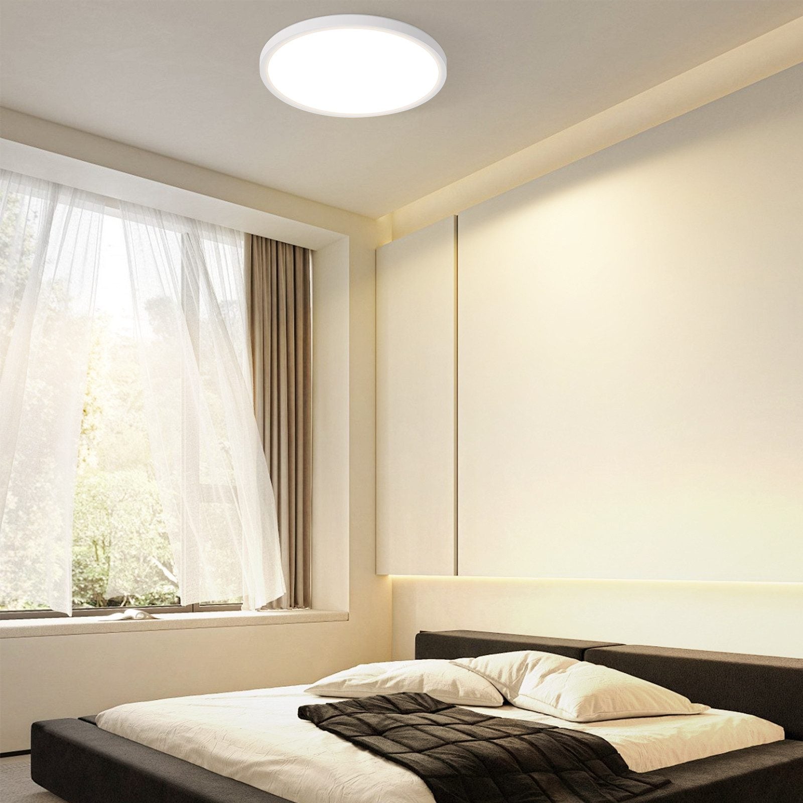 ZMH Lampada da soffitto plafoniera LED moderna rotonda 30 cm illuminazione bianca calda per interni