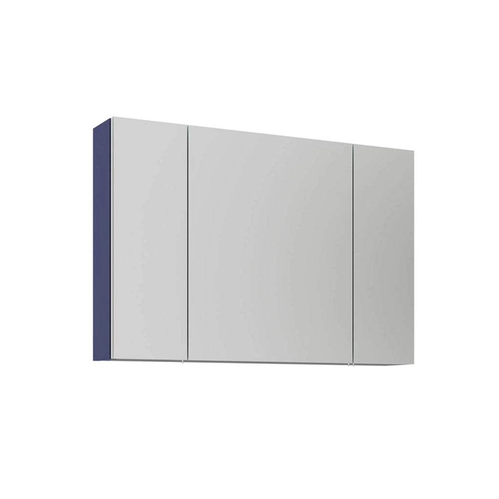 Mobile da bagno con specchio "Bari 100" - 97 x 16 x 66 cm - Blu navy opaco