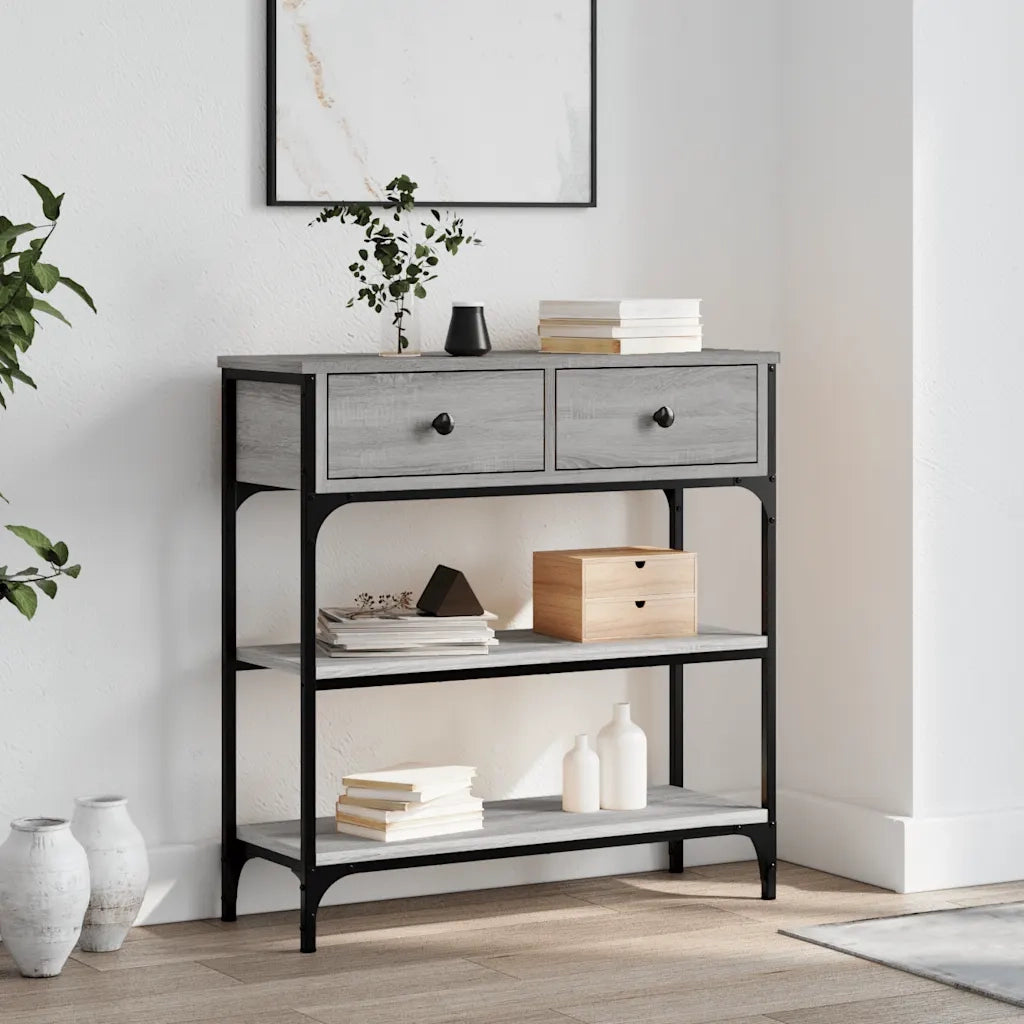 Tavolino Consolle | Tavolo d'Ingresso Grigio Sonoma 72,5x25x75 cm Legno Multistrato