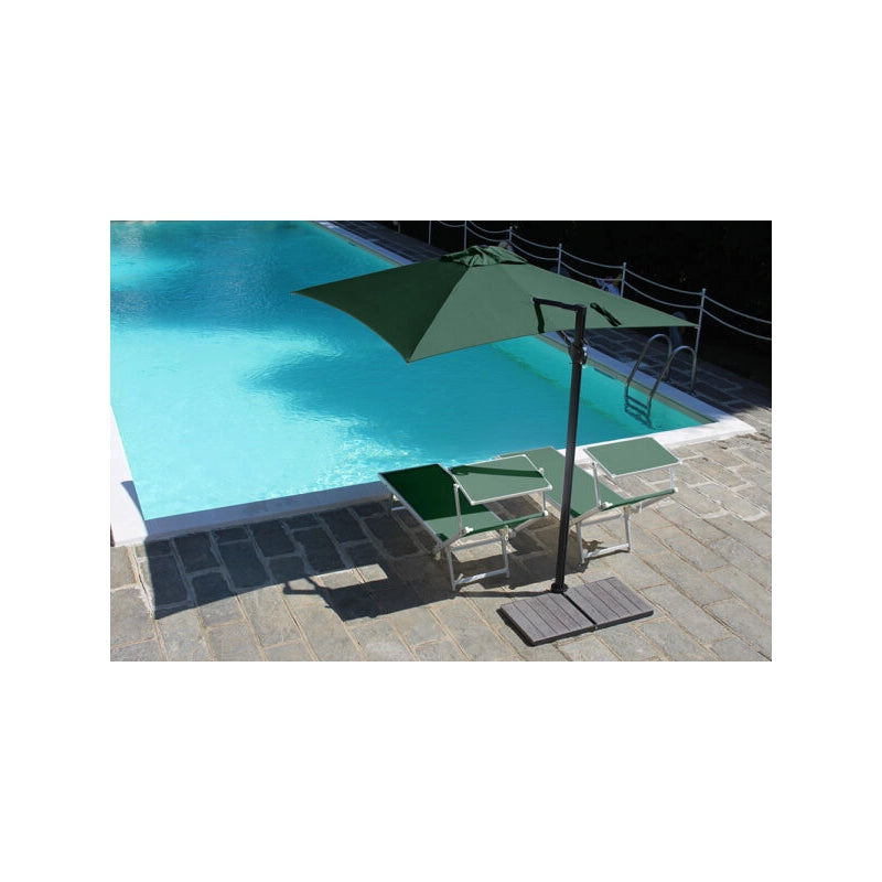 Ombrellone a palo laterale Trend Q250x250 cm Made in Italy - Verde