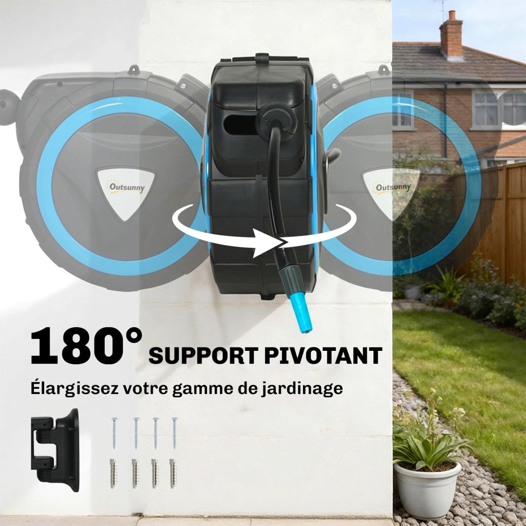 Irrigatore Muro con Tubo 14+1,5 m ¨C zephmum ¨C Blu, 49x15x37cm