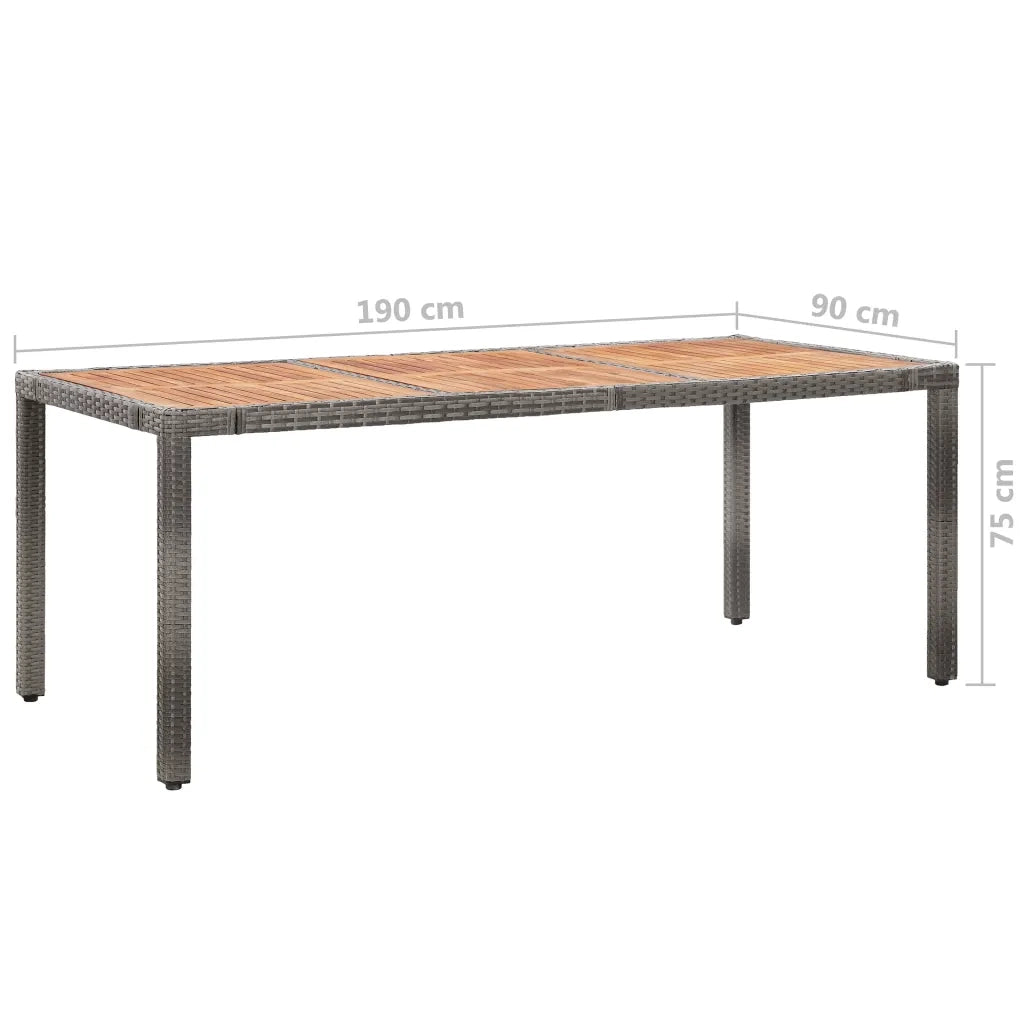Set da Pranzo da Giardino 9 pz con Cuscini in Polyrattan Grigio 46083