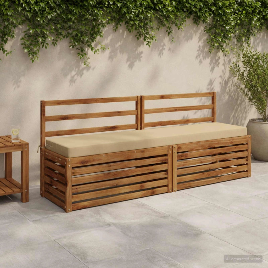 Cuscini per Panchina a 2 Pezzi SOEST 2 pz 100% Poliestere Beige 950093