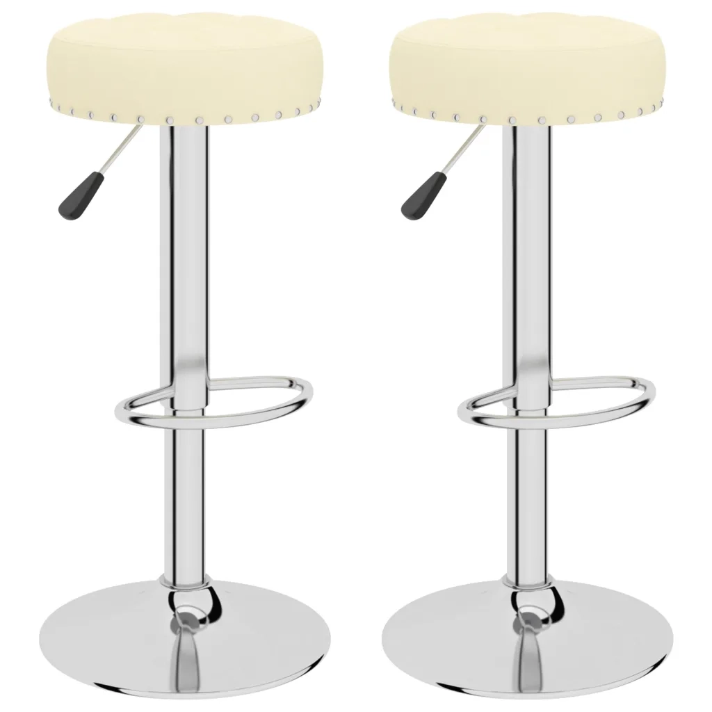 Sgabelli da Bar 2 pz Crema in Tessuto 332973