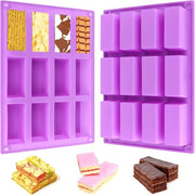 Due silicone mattonelle rettangolari per 8 strati di carta da forno con superficie antiscivolo per panificazione, torte, cioccolato, pane e sapone