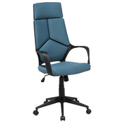 Sedia da ufficio in tessuto blu scuro girevole per computer da scrivania Seduta regolabile Schienale reclinabile