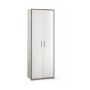 ARMADI DA ARREDO CON 2 ANTE DIMENSIONI 199X71X41 CM COLORE CEMENTO E OSSIDO BIANCO