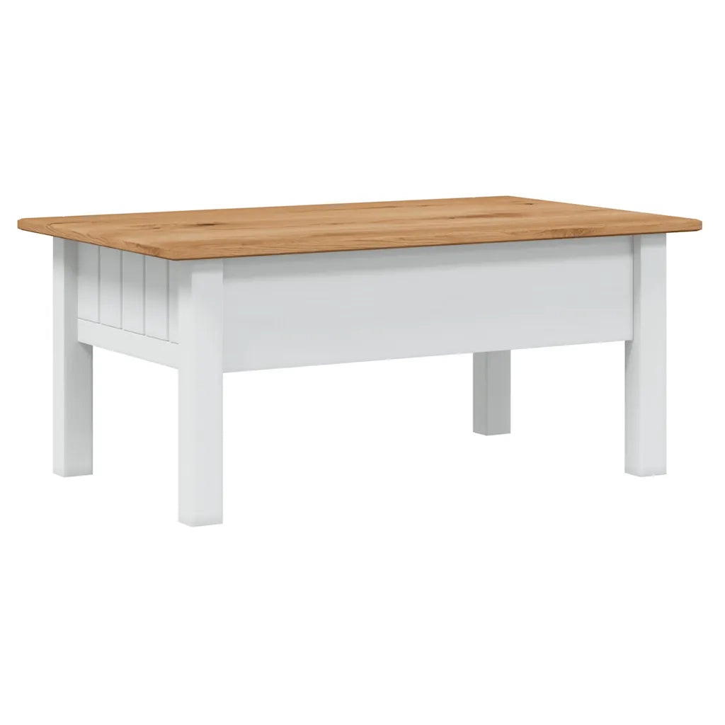 Tavolino da CaffÃ¨ Bianco 100x60x45cm Pino Massello Panama Range cod mxl 25226