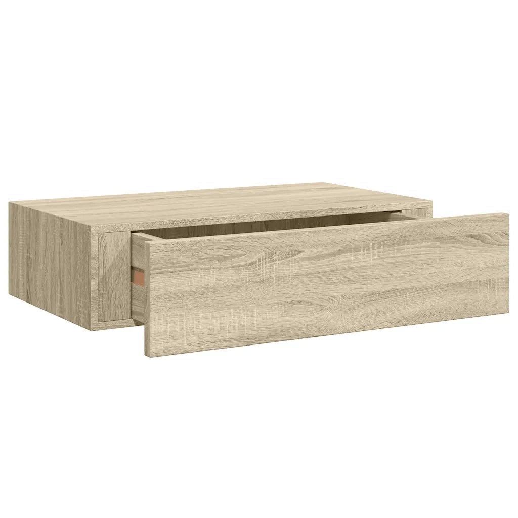 2 pz Scaffali con Cassetti da Parete | Mensola sospesa Rovere 40x23,5x10 cm MDF