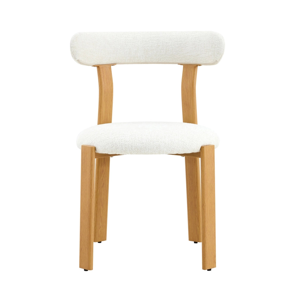 Sedia bianca in ciniglia con schienale ergonomico imbottito
