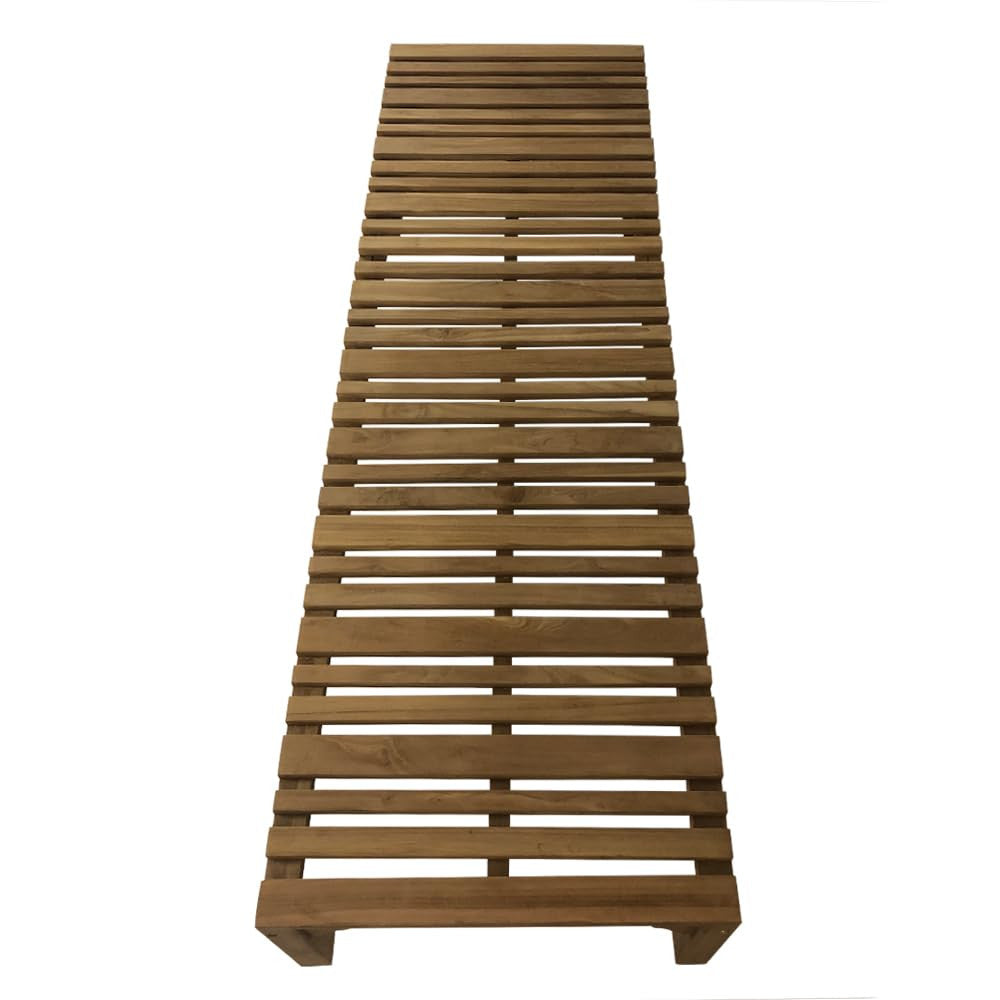 Lettino Prendisole Reclinabile Elafonisi 200x65x31,5 cm a Doghe in Legno Teak