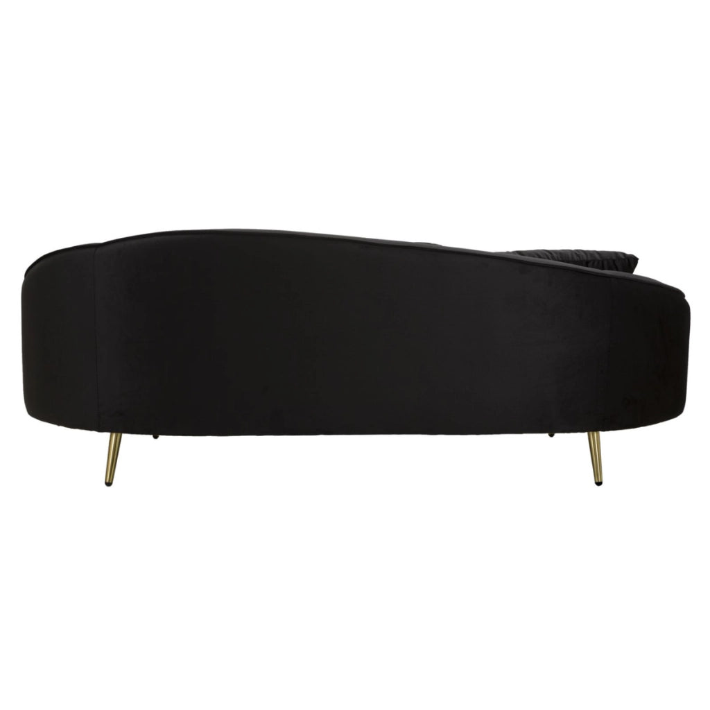 Divano VKH43, Nero, Legno, 185x84x68 cm