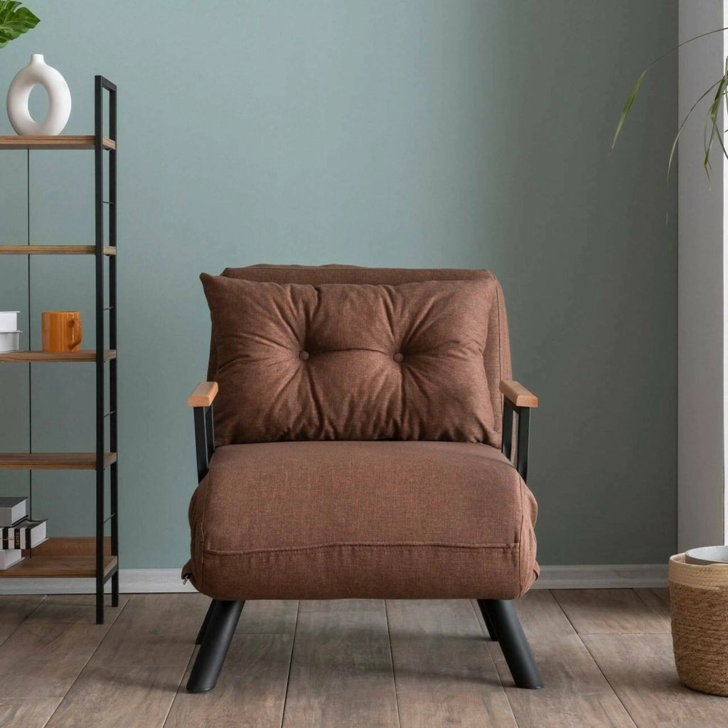 Poltroncina Keoni, Poltrona Reclinabile, 60x78x78h cm Marrone Sabbia