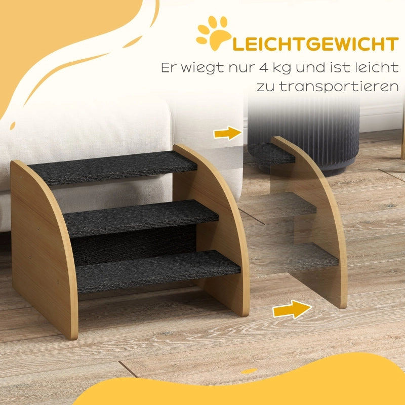 SCALA PER ANIMALI 3 gradini 38,5x38,5x30 cm Poliestere Rovere