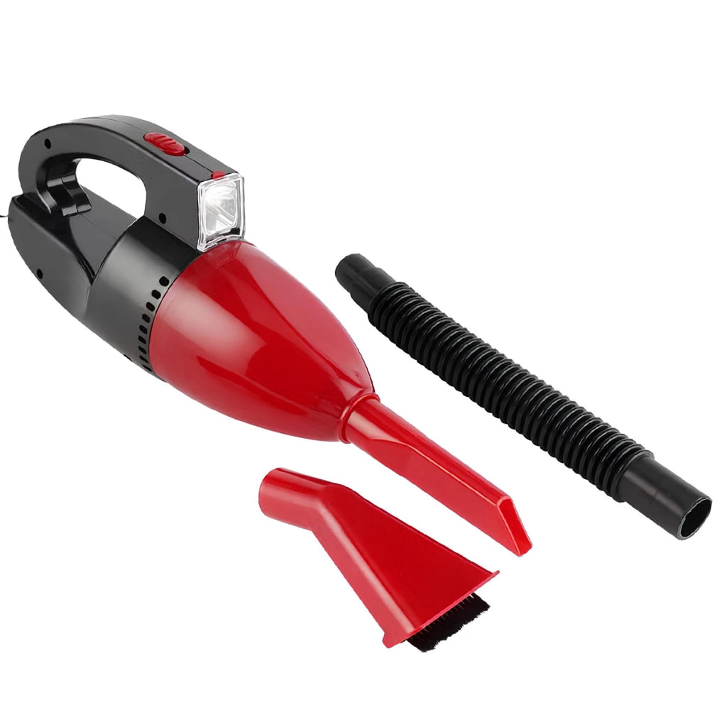 Aspirapolvere a filo 90W per auto con luce LED e accessori compatti Nero / Rosso Avizar