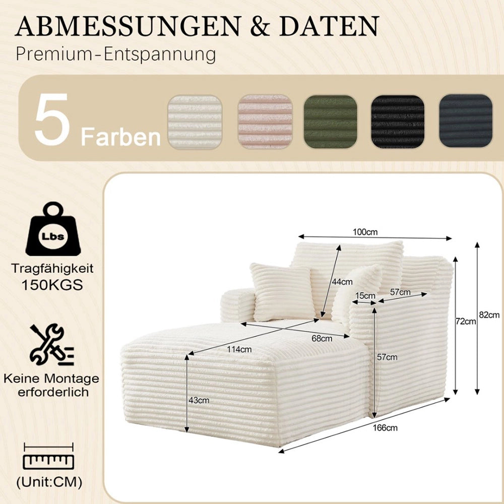 Divano letto in velluto costato - Xylo - Convertibile in chaise longue