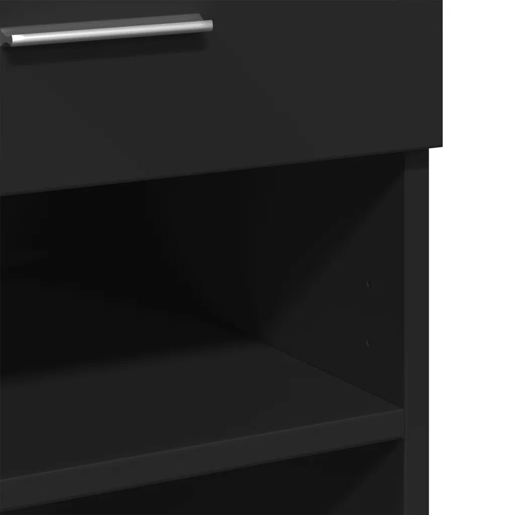 Credenza-Buffet-Armadio da cucina Nera 80x42,5x93 cm in Legno Multistrato 557635