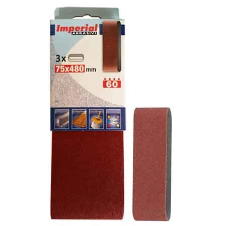 NASTRO ABRASIVO 75X480 MM Grana 120 - 3 pezzi - IMPERIAL ABRASIVI