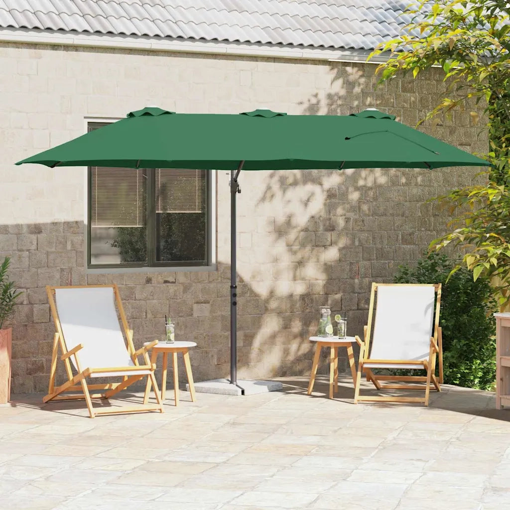 Ombrellone Verde 372 x 198 x 243 cm Poliestere e Alluminio 42003376