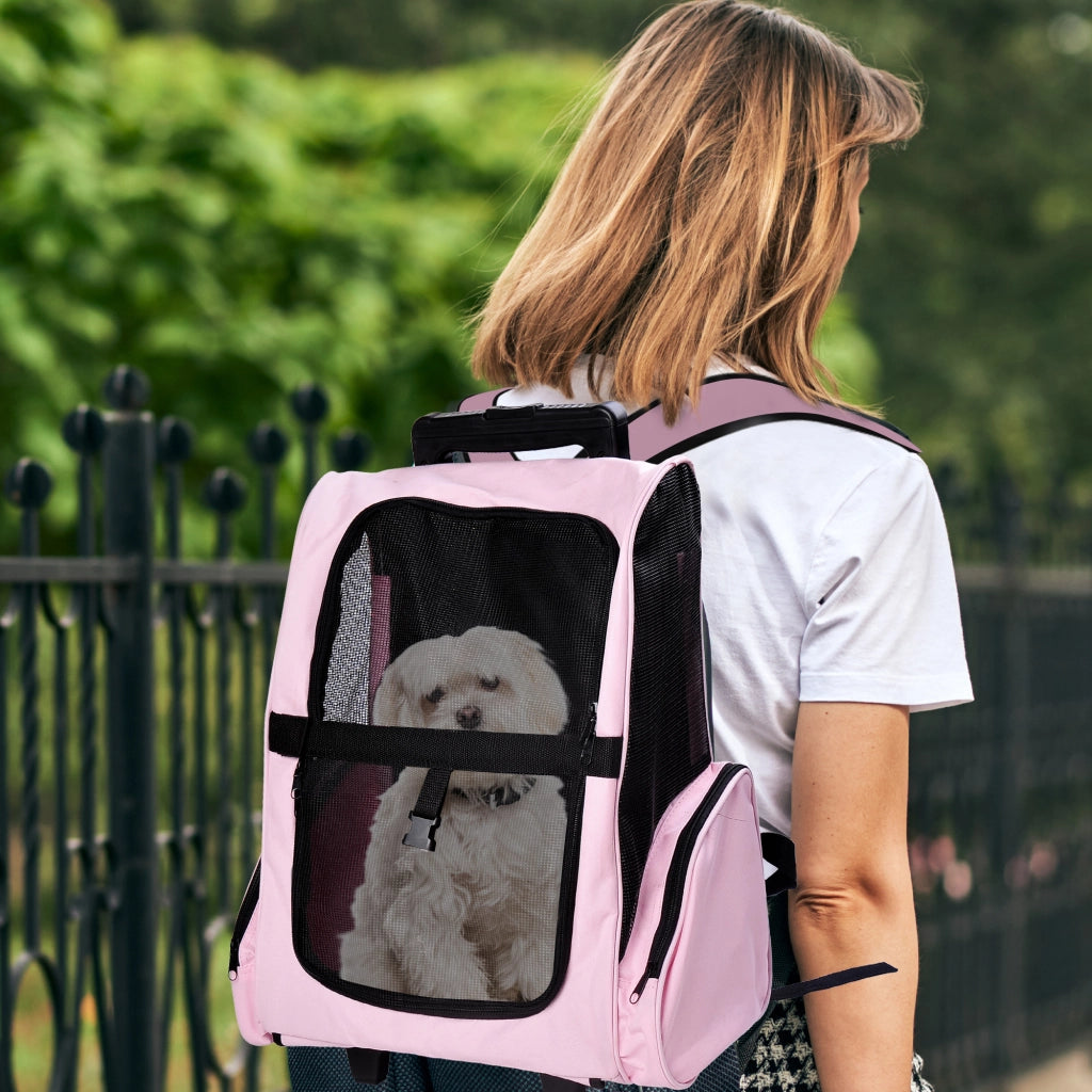Trasportino Zaino per Cani e Gatti ¨C Zephmum ¨C Rosa 42x25x55cm