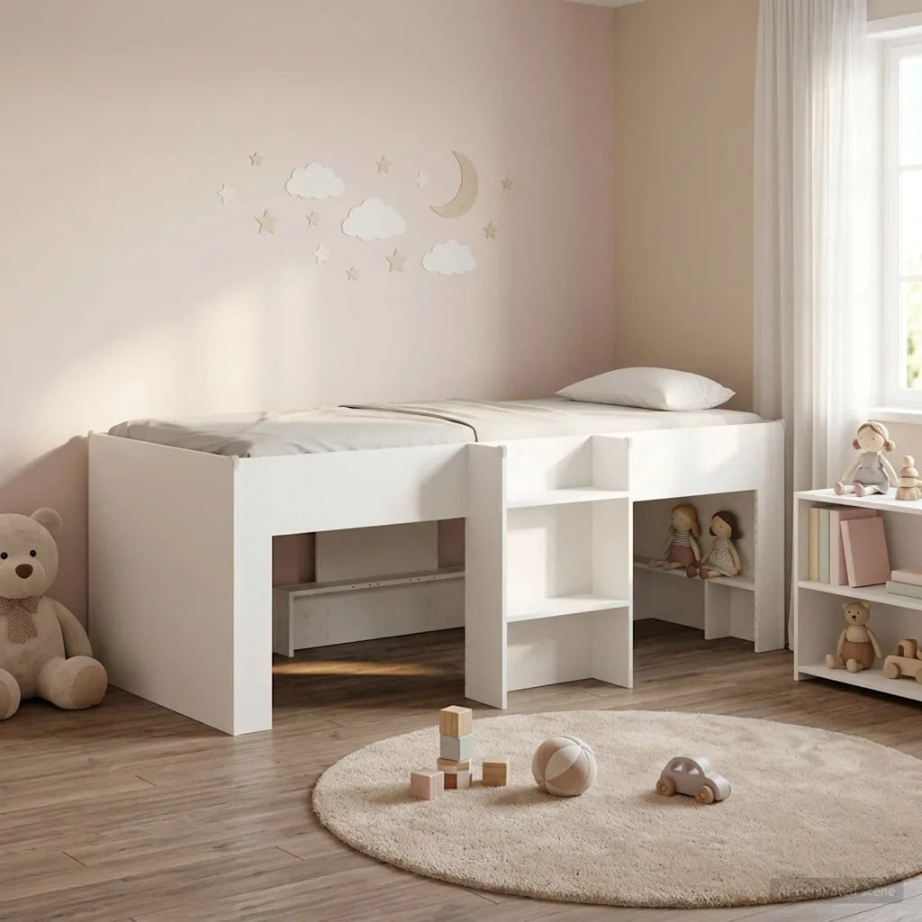 Letto Alto per Bambini | Letto Infantile | Lettino 2 pcs Bianco 80 x 200 cm