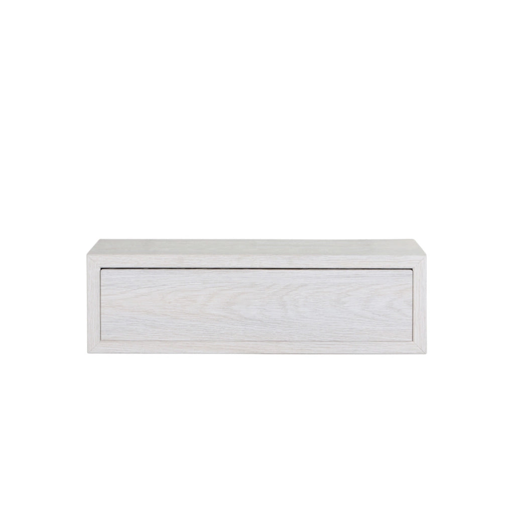  Mensola da Muro con Cassetto Modello LEGOLO, Comodino Sospeso, Mensola da Parete, 45x13.4 p20 cm. Finitura  ROV. SBIANCATO - MADE IN ITALY