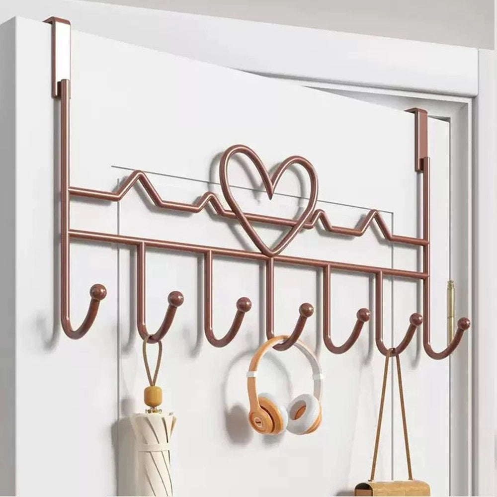 Trade Shop - Appendiabiti Da Porta Forma Cuore Ganci Per Cappotti Asciugamani Borse Organizzatore Casa -
