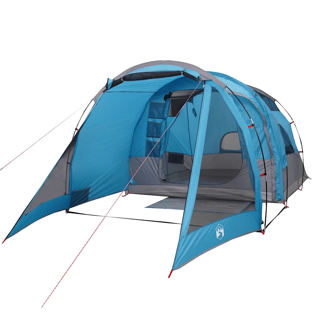 Tenda da Campeggio a Tunnel per 4 Persone-Tenda per Escursionismo Blu Impermeabile 239681