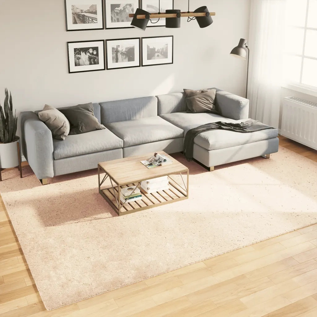 Tappeto a Pelo Corto HUARTE Morbido e Lavabile Beige 240x340 cm 375026