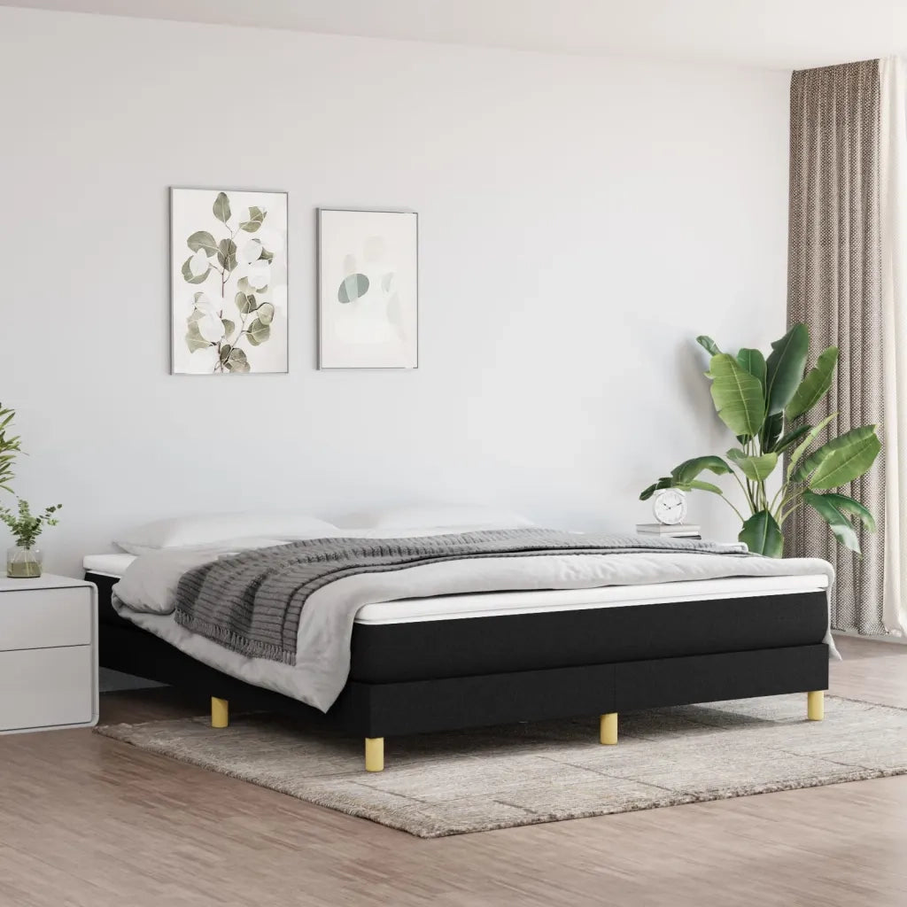 Struttura Letto a Rete a Molle Nero 180x200 cm in Tessuto 3120632