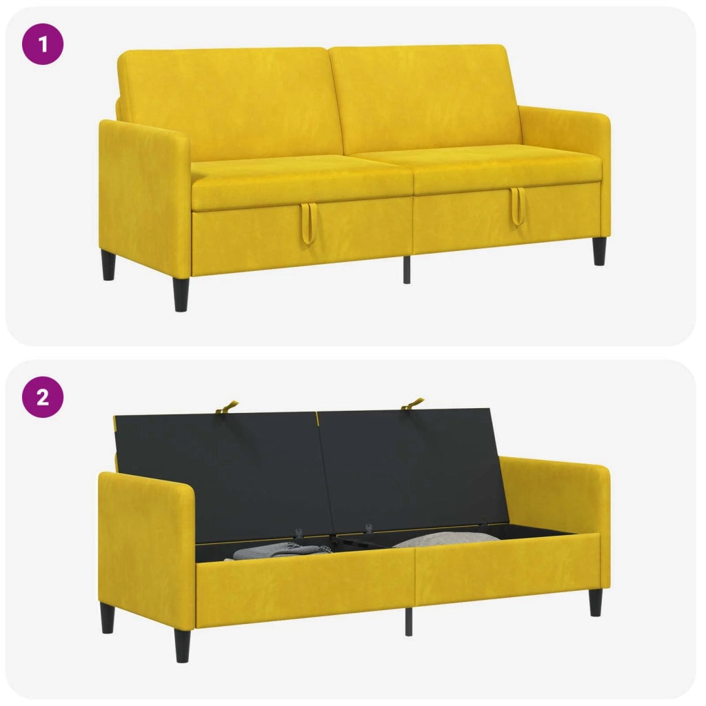 Divano con Storage Giallo 192 x 78 x 87 cm Poliestere 42036996