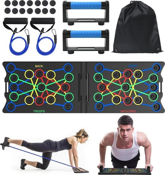 Tavolo da Push-up Multifunzionale 24-in-1 per Allenamento di Forza e Fitness a Casa