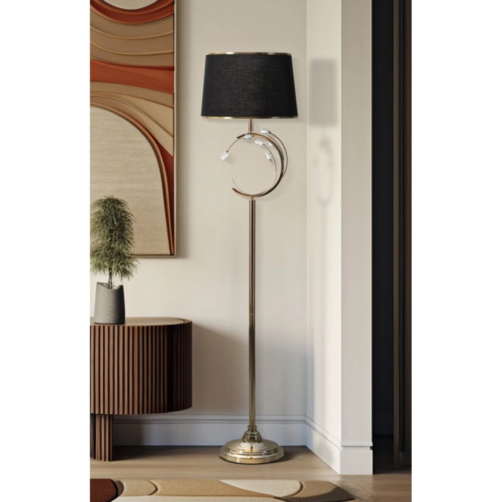 Lampada da Terra VKH210, Nero, Metallo, 38x38x160 cm
