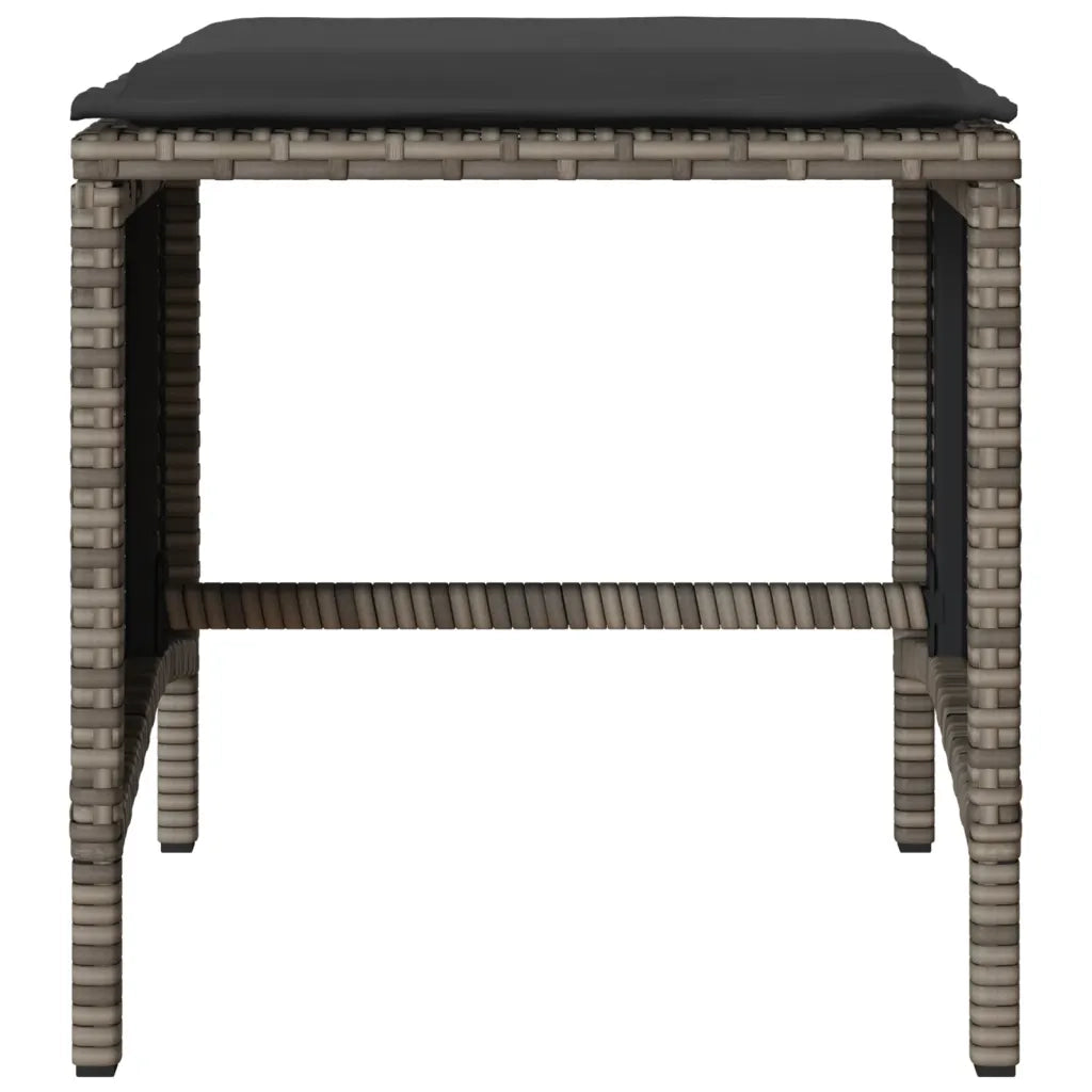 Set Divani da Giardino 4 pz con Cuscini in Polyrattan Grigio 366361