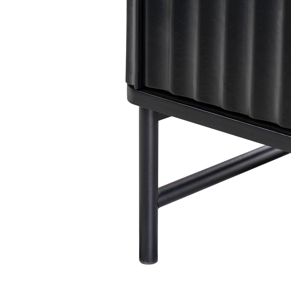 Comodino con 2 cassetti Nero stile moderno