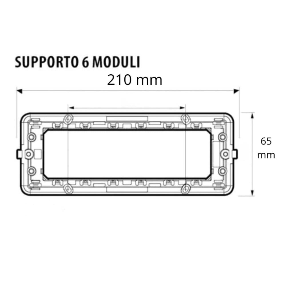 Supporto per placche compatibili con bticino matix vari formati modulo *** numero posti 6 posti, confezione 1