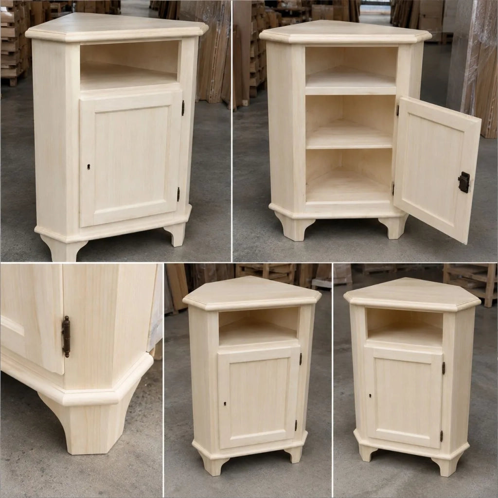 Mobile angolare 1 porta classico legno grezzo l.51 p.51 h.97 (554) - Mobili 2G
