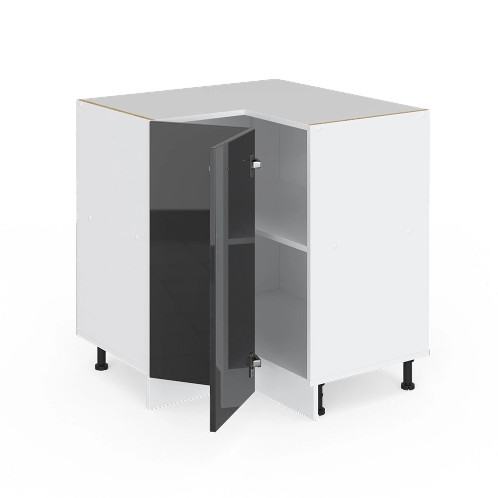 Mobile angolare da cucina R-Line Antracite lucido/Bianco 75.6 cm senza piano di lavoro Vicco
