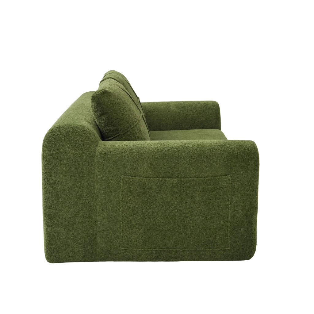 DIVANO LETTO 2 in 1 pieghevole da pavimento 179x95x79 cm tessuto verde